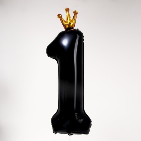 Foil ball 40 "" Number 1 with the crown ", the color is black-1