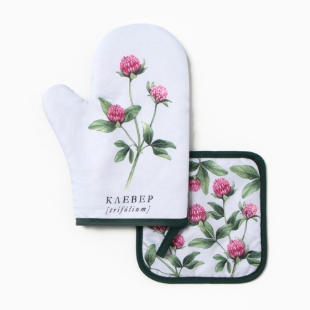 Kitchen "clover" mittens-output 20x27cm, severity 17x17cm 100% p/e