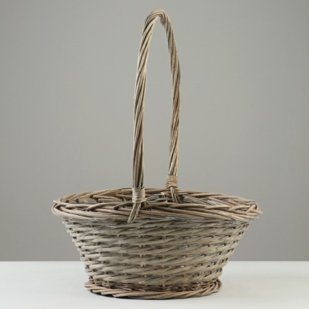 Wicker basket, 33 x 33 x 15.5 x 47 cm, gray, willow-1