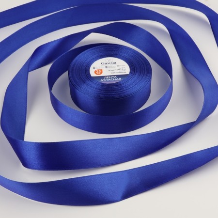 Satin tape, 25 mm × 33 ± 2 m, color blue No. 094