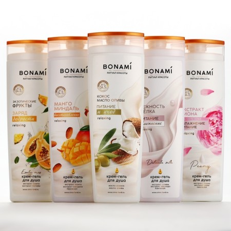 Shower gel, moisturizing and nutrition, 400 ml, peony and rose aroma, bonami-8