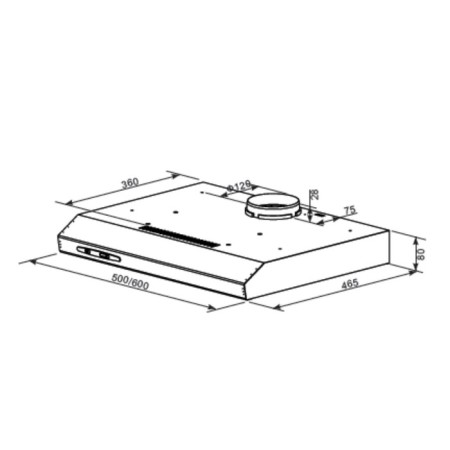 Hax Homsair Horizontal 50, flat, 420 m3/h, 3 speeds, 50 cm, white-3