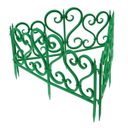Decorative fence, 32 × 300 cm, 6 sections, plastic, green-8