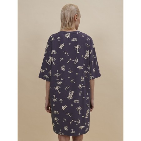 Female dress, size l, dark blue color-2