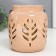 Ceramics candlestick for 1 candle "Lantern. Leaves" inside gold Mix 11.5x9.5x9.5 cm