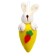 Soft toy "Hare with carrots", on the suspension, the color of mix