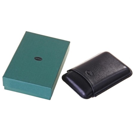 Black cigarette case for 3 cigars d 2.1 cm, 14.5 × 10 × 3.5 cm-1