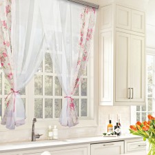 A set of curtains for the kitchen Witerra Watercolor 280x160cm, red, PE100%