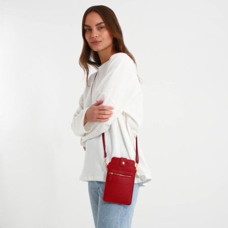 Female bag, cross-bodi, on the magnet, the color is red-5