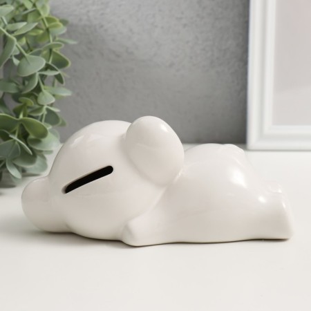 Piggy bank Ceramics "Sleeping White Elephant" 16x8x7.5 cm-3