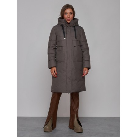 Coat insulated winter female, size 42, dark gray color