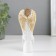 Souvenir Polystone "Girl with a golden wreath" White 2.7x6.5x14.7 cm