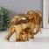Souvenir Polystone "elephant with an elephant - tenderness" gold 21x8x14.5 cm