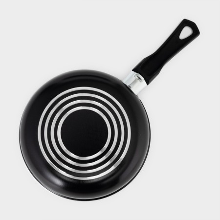 Bucket Consul d = 16 cm, 1.2 l, glass cover, plastic handle, anti -stick coating, black color-3