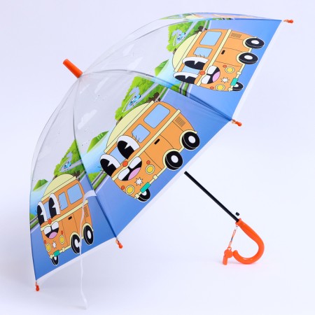 Children's umbrella P/Aut with whistle "Bus" d = 84 cm, 8 spokes, 65 × 7 × 6 cm