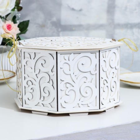 Family Bank with monograms, White, MDF, 27x27x16.5 cm-1