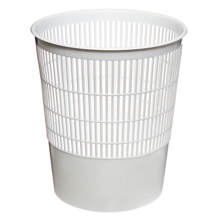 Basket for papers and garbage, 18 liters, plastic, mesh, white