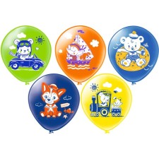 Latex ball 12 “Balls for the boy!”, Silkography, 1-sided, 5 designs, set 100 pcs., Mix