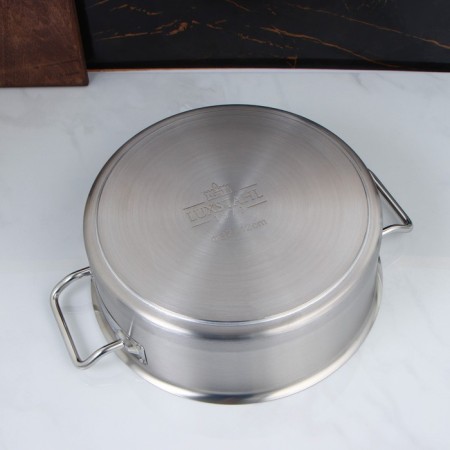 Boiler, 10 l, d = 32 cm, h = 12 cm, metal cover, triple bottom, induction, stainless steel-3