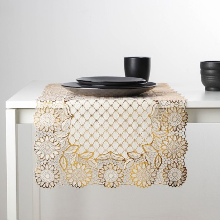 Openwork napkin for the table "Bouquet", 84 × 40 cm, PVC, color gold