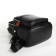 City backpack on lightning, from artificial leather, black color