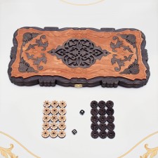 Wooden backgammon carved large 