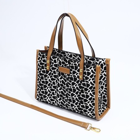 Bag Female Tout with zipper, white/black color-5