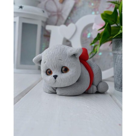 Silicone form "Cat British with a bow"