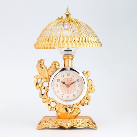 Clock - alarm clock "Fireplaces. Parrots", with backlighting - a nightlight, discrete move, 16 x 31 cm