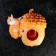 Suspended decor "Walnut-feeder with squirrel" 18x16cm