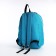 A backpack with a zipper, external pocket, blue color