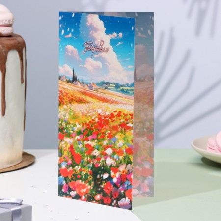Highlight-Europe "Congratulations!" Flower Field, 21x10 cm-3