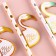 Flamingo cocktail tubes, spiral, 6 pieces in a set