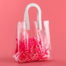 Gift package from PVC, white, 20 x 18 x 10 cm