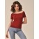 Women's T-ShIRT OFF-ShOULDER T-shirt, S/M size, dark cherry color