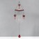Wind music metal, tree "Double Heart" 7 tubes 72x19 cm