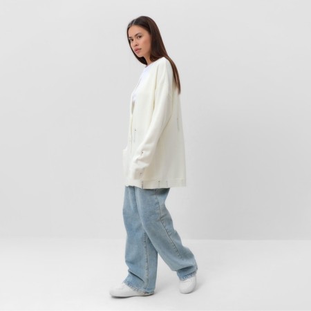 Cardigan Women's MIST with pockets, milk, OneSize (44-48)-5