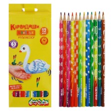 Карандаши 12 цветов Каляка-Маляка "Мультиколор", 3 цвета в грифеле