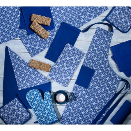 Female apron Snowflakes Blue, size 60x80 cm, blue color-1
