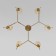 EUROSVET PRISM ceiling lamp 60143/6, E14, 6x60W, 700x700x680 mm, brass color