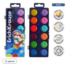 Акварель 12 цветов пластик ErichKrause Kids Space Animals Neon+Pastel с европодвесом