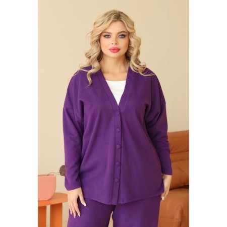 Female costume: cardigan, trousers, size 48, purple color-16