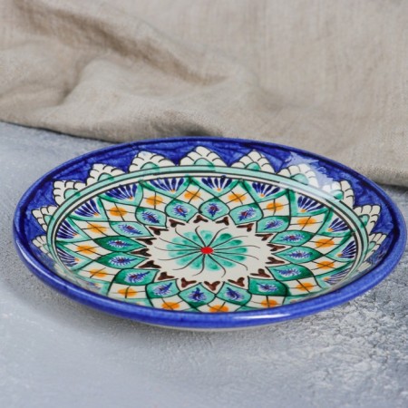 Tea set of 9 objects Rishtan ceramics (kettle 0.8l, bowls- 0.2)-5