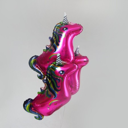 Foil ball 20 "Unicorn", in the set of 3 pcs., Pink color-1