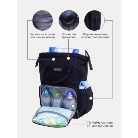 Mom's bag and shopper Rant Shopping Set Midnight, black color-2
