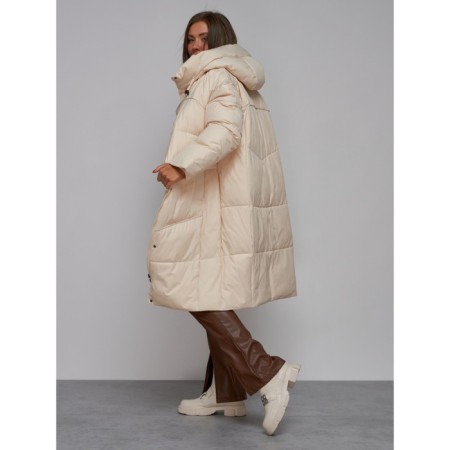 Coat insulated winter female, size 42, light-beige color-15