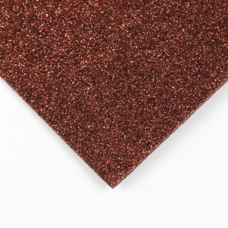 Foamiran glitter 2 mm, 50x50 cm, brown-1