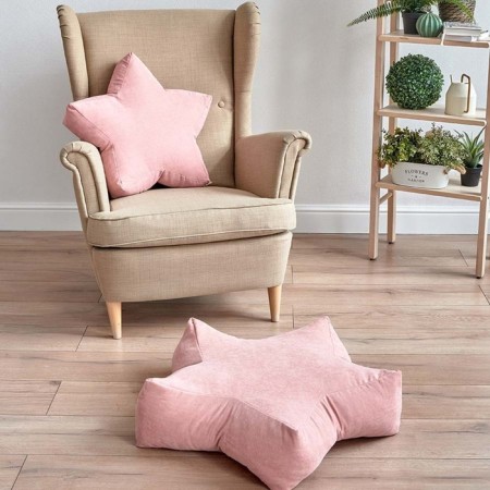 Decorative pillow "Stars", size 65x65x20 cm, light pink color