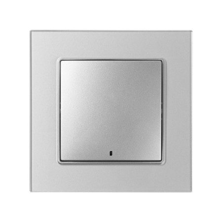 TOT GLOSSY GLASS, 10 A, 1 key, with backlight, hidden, glass, silver-2