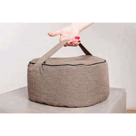Bolster Round, 33x16 cm, brown color-1
